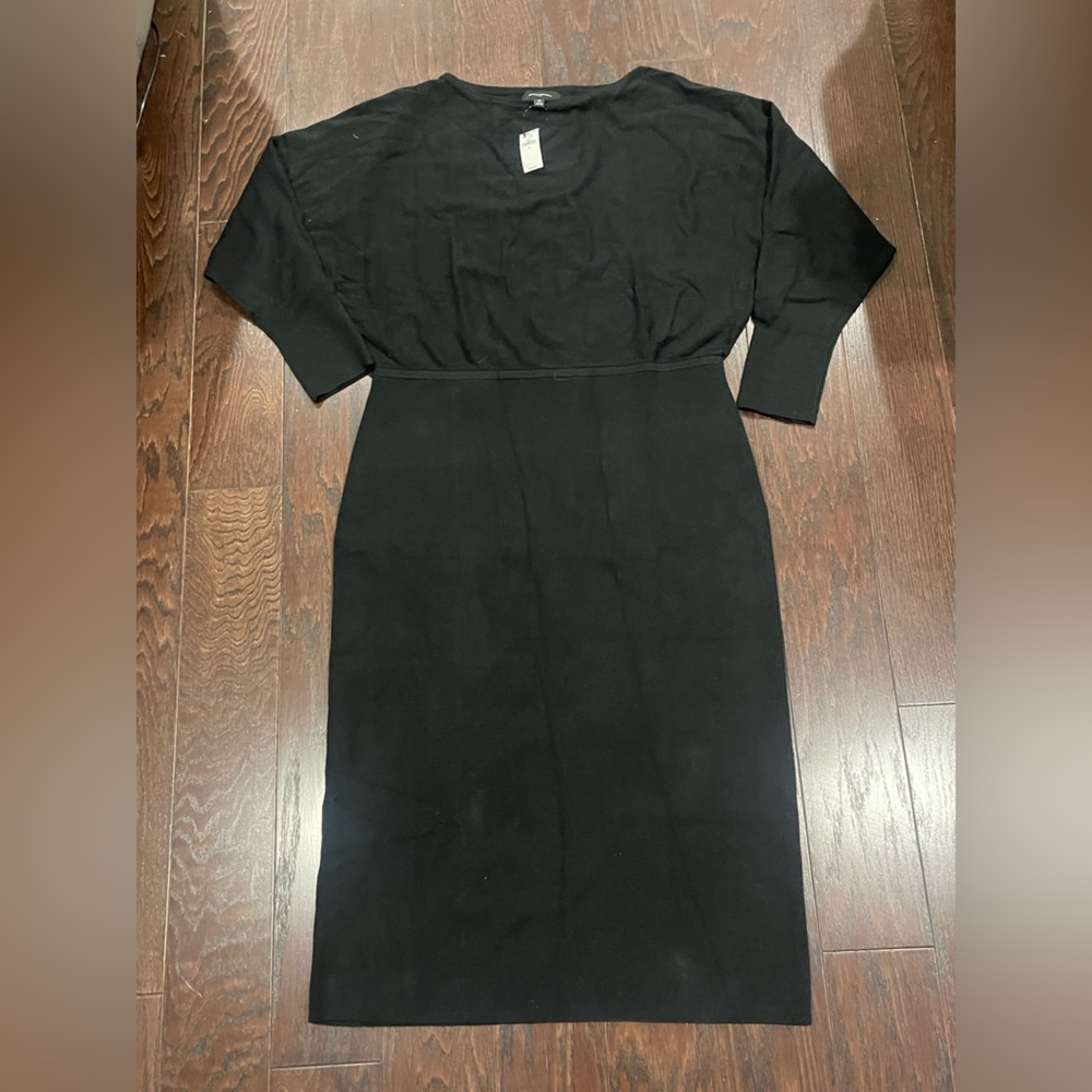 Banana Republic Women Black Maxi  Long Sleeve Sweater Dress size X-Large NEW